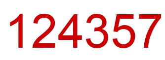 Number 124357 red image
