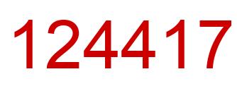 Number 124417 red image