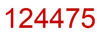 Number 124475 red image
