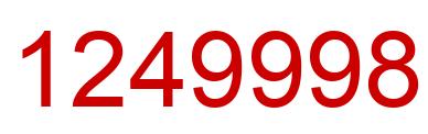 Number 1249998 red image