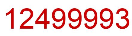 Number 12499993 red image