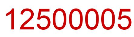 Number 12500005 red image