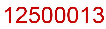 Number 12500013 red image