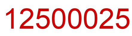 Number 12500025 red image