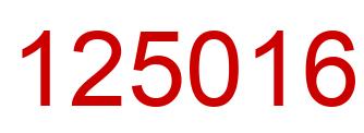 Number 125016 red image