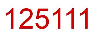 Number 125111 red image