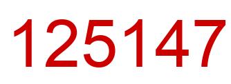 Number 125147 red image