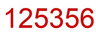 Number 125356 red image