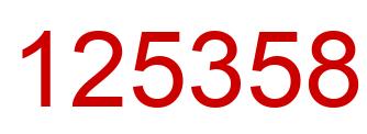 Number 125358 red image