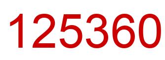 Number 125360 red image