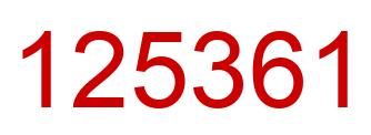 Number 125361 red image