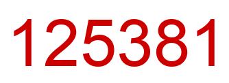 Number 125381 red image