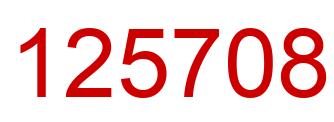 Number 125708 red image