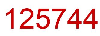 Number 125744 red image