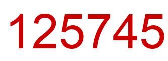 Number 125745 red image