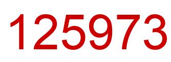 Number 125973 red image