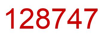 Number 128747 red image