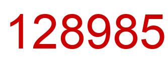 Number 128985 red image