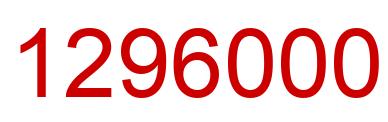 Number 1296000 red image