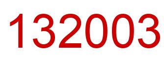 Number 132003 red image