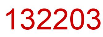 Number 132203 red image