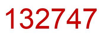 Number 132747 red image