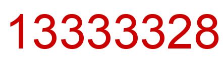 Number 13333328 red image