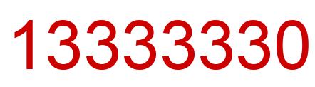 Number 13333330 red image