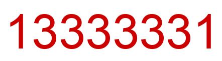 Number 13333331 red image