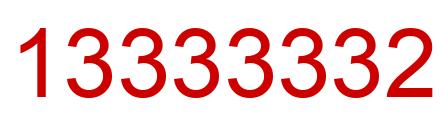 Number 13333332 red image
