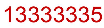 Number 13333335 red image