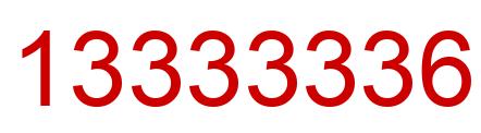 Number 13333336 red image