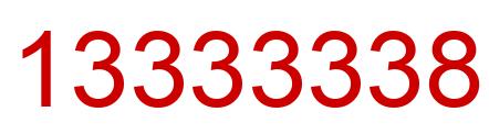 Number 13333338 red image