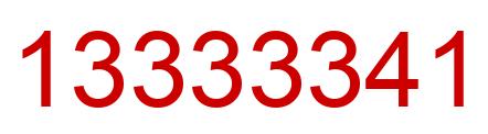 Number 13333341 red image