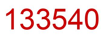 Number 133540 red image