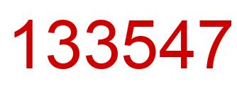 Number 133547 red image