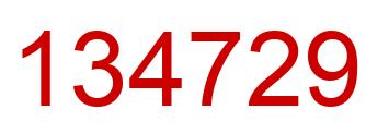 Number 134729 red image