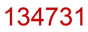 Number 134731 red image