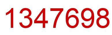 Number 1347698 red image