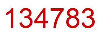 Number 134783 red image