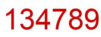 Number 134789 red image