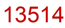 Number 13514 red image