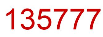 Number 135777 red image