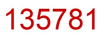 Number 135781 red image