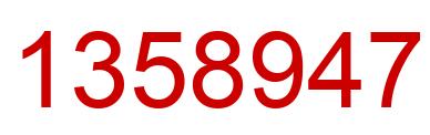 Number 1358947 red image