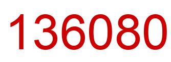 Number 136080 red image