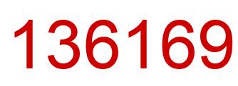Number 136169 red image