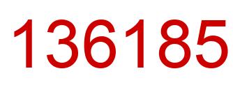 Number 136185 red image