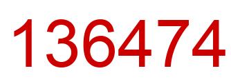 Number 136474 red image