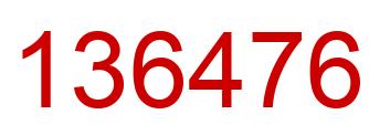 Number 136476 red image